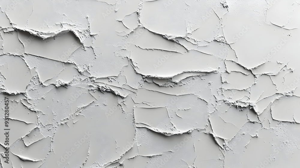 Poster textured white surface with cracks and uneven patterns.