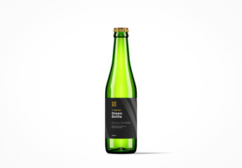Green Vichy Beer Bottle Mockup