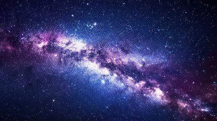 Naklejka premium Milky Way Galaxy in a Starry Night