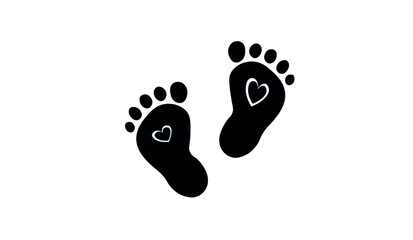 Baby feet icon vector, filled flat sign, solid pictogram isolated on white. Symbol, logo illustration