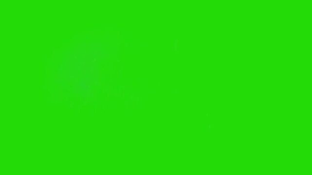 Suppressed fire Realistic gun shot muzzle flashes set. on looping isolated green screen transparent background