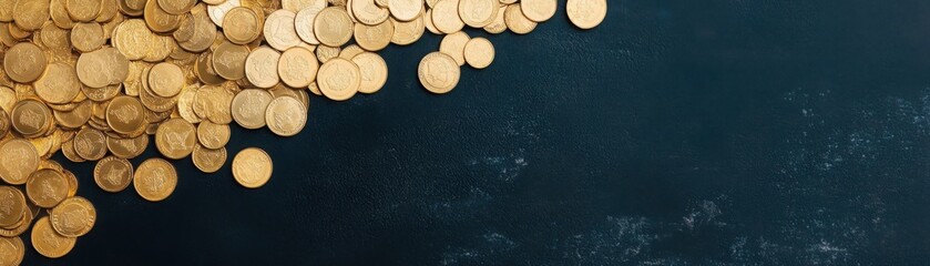 A map with gold coins placed strategically across regions, representing the global distribution of wealth