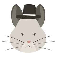 Cute Mouse Head Illustration