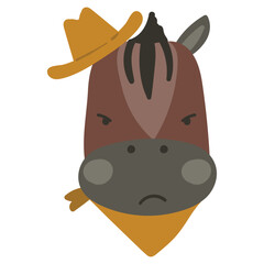 Cute Horse Head Illustration