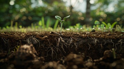 Ground cross section displays symbolic weed, hinting at hidden troubles beneath the surface