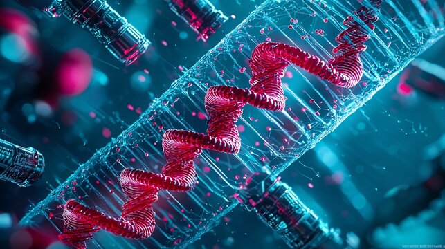 Genetic engineering in a biotech startup, symbolic, macro lens, industrial, high quality, realistic photo, 16:9