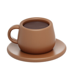 brown warm chocolate 3d illustration