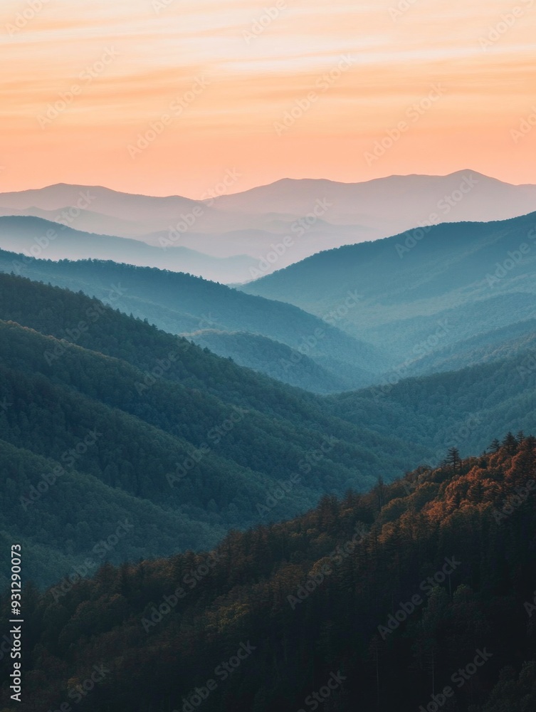 Canvas Prints Mountain Sunset View from Hilltop