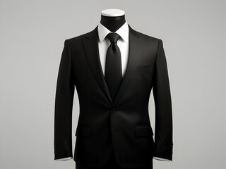 Black suit businessman on white background, Men's work clothes