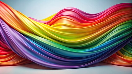 Fototapeta premium Colorful flowing fabric with a rainbow of colors, fabric, rainbow, colorful, flowing, vibrant, texture, waving, textile