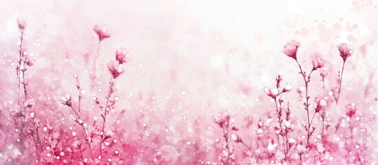 Delicate Pink Flowers in Watercolor