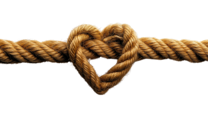 Rope with a heart-shaped knot