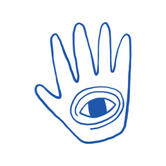 Fototapeta premium Abstract Illustration of a Hand with an Eye Symbol