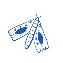 Blue Monarch Butterfly Illustration with Abstract Design Elements