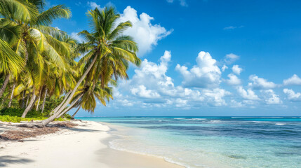 A tropical beach with swaying palm trees --ar 16:9 --v 6.1 Job ID: b372909d-090a-4dbe-a126-530b5617d0e0