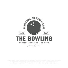 bowling ball logo template. minimalist design bowling game template. vector for bowling club, shop, etc.