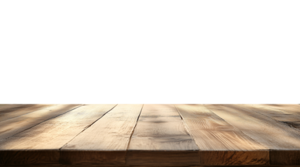 Light wooden table top on white background, Products presentation concept