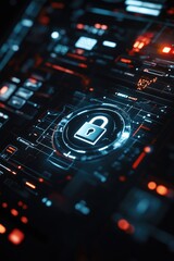 Obraz premium Computer Screen with Padlock