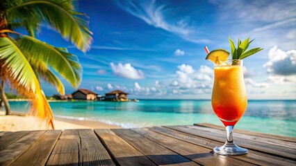 A refreshing cocktail on a tropical beach resort, cocktail, drink, resort, vacation, tropical, beach, alcohol