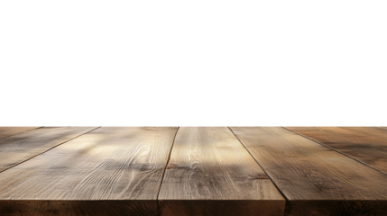 Light wooden table top on white background, Products presentation concept