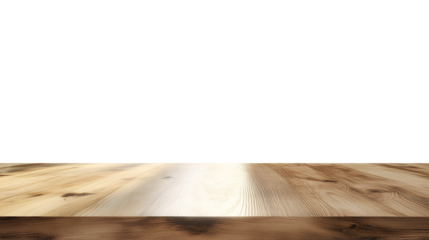 Light wooden table top on white background, Products presentation concept