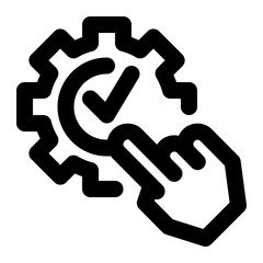 validation, verification, engineering, quality control, quality assurance, machine outline icon