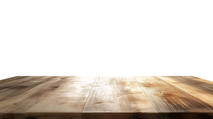 Light wooden table top on white background, Products presentation concept