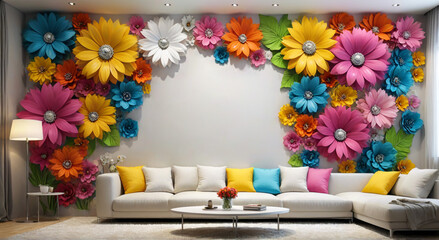 frame with flowers