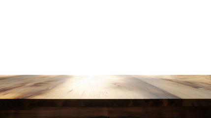 Light wooden table top on white background, Products presentation concept