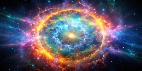 Obraz premium Supernova explosion illuminating a colorful gas nebula , astronomy, space, explosion, star, celestial, cosmic, energy