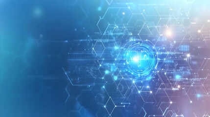 Edge Computing Healthcare System Analyzing Patient Data in Real Time on Clean Modern Background with Space for Text