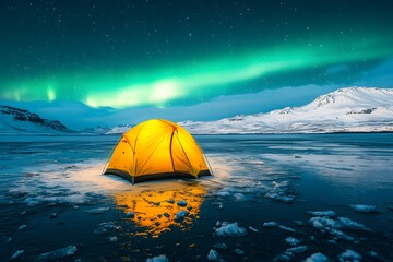 Mountain Camping Adventure Under Starry Sky