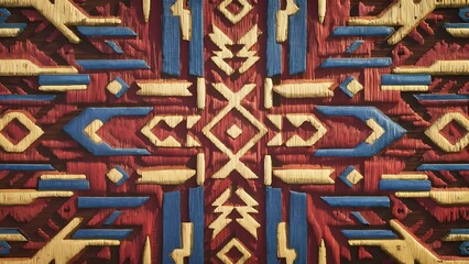 Naklejka premium Navajo tribal ethnic American textile seamless pattern background