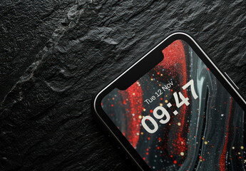 Screen Phone Flatlay Mockup With Generative AI