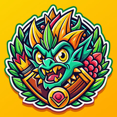 Sticker chinese dragon head