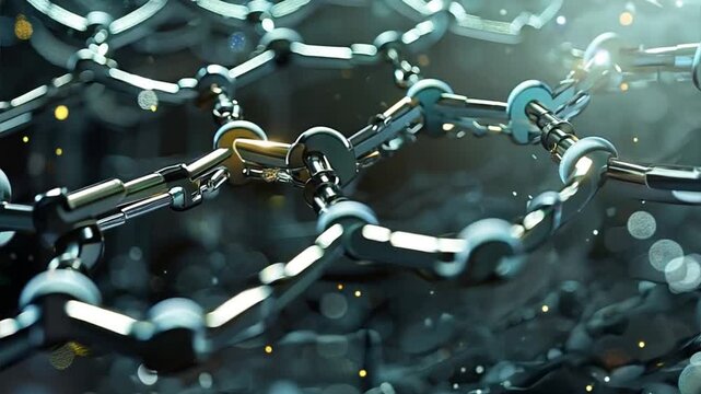 The Power of Graphene: A microscopic view of a graphene structure, highlighting its strength and potential in nanotechnology. 
