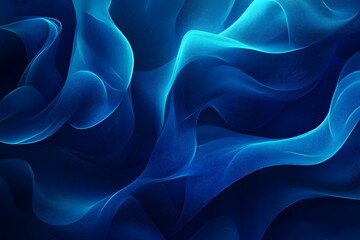 Obraz premium Abstract blue digital wallpaper with soft, flowing waves and a hint of pink, perfect for modern design