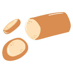  watercolor bread bakery product, colored vector illustration. donut, croissant, cromboloni, cakes, cheese, bomboloni