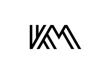 Letter KM or MK Logo Design vector 