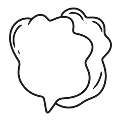 line black color handrawn bubbles talk or speech icon deisgn stock element