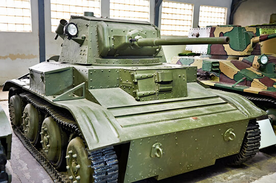 MUSEUM KUBINKA, MOSCOW, RUSSIA - Aug 23, 2014: British light tank Mk VII Tetrarch . 1937