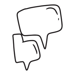line black color handrawn bubbles talk or speech icon deisgn stock element