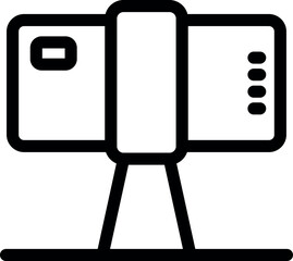 Smartphone standing on a tripod, ready for recording video or live streaming