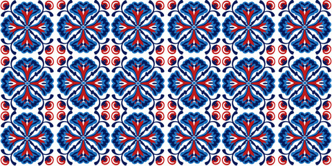 Seamless pattern of small texture ornament in red - blue tones