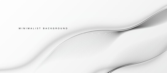 White abstract background with flowing lines. Vector illustration.	
