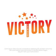 Victory Celebration logo design Champion Vector Template
