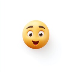 Happy smiling emoji on a plain white background