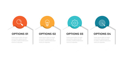 Timeline infographic template. 4 Step timeline journey, calendar Flat simple infographics design template. presentation graph. Business concept with 4 options, vector illustration.