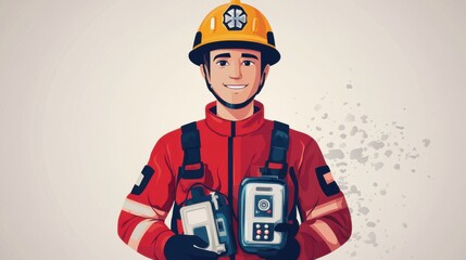 Smiling Emergency Responder in Uniform: A Hero of Safety and Service