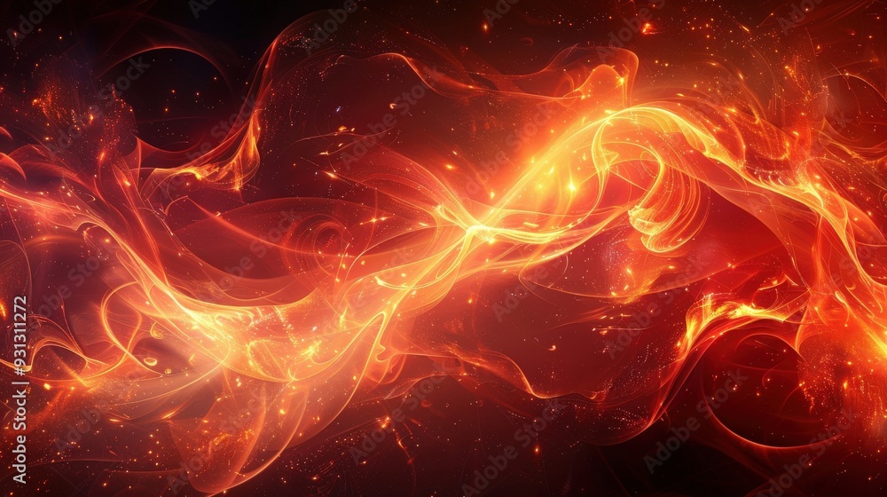 Aufkleber produce an abstract background with intense fiery swirls on a dark surface. ensure there is ample co
